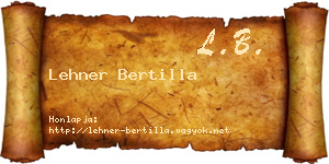Lehner Bertilla névjegykártya